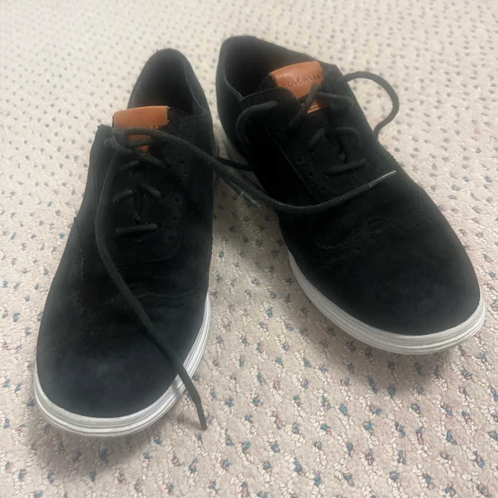 Black Suede Oxford Shoes